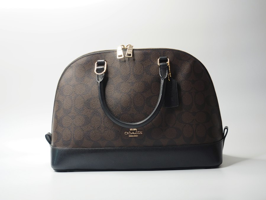 Brown and black handbag