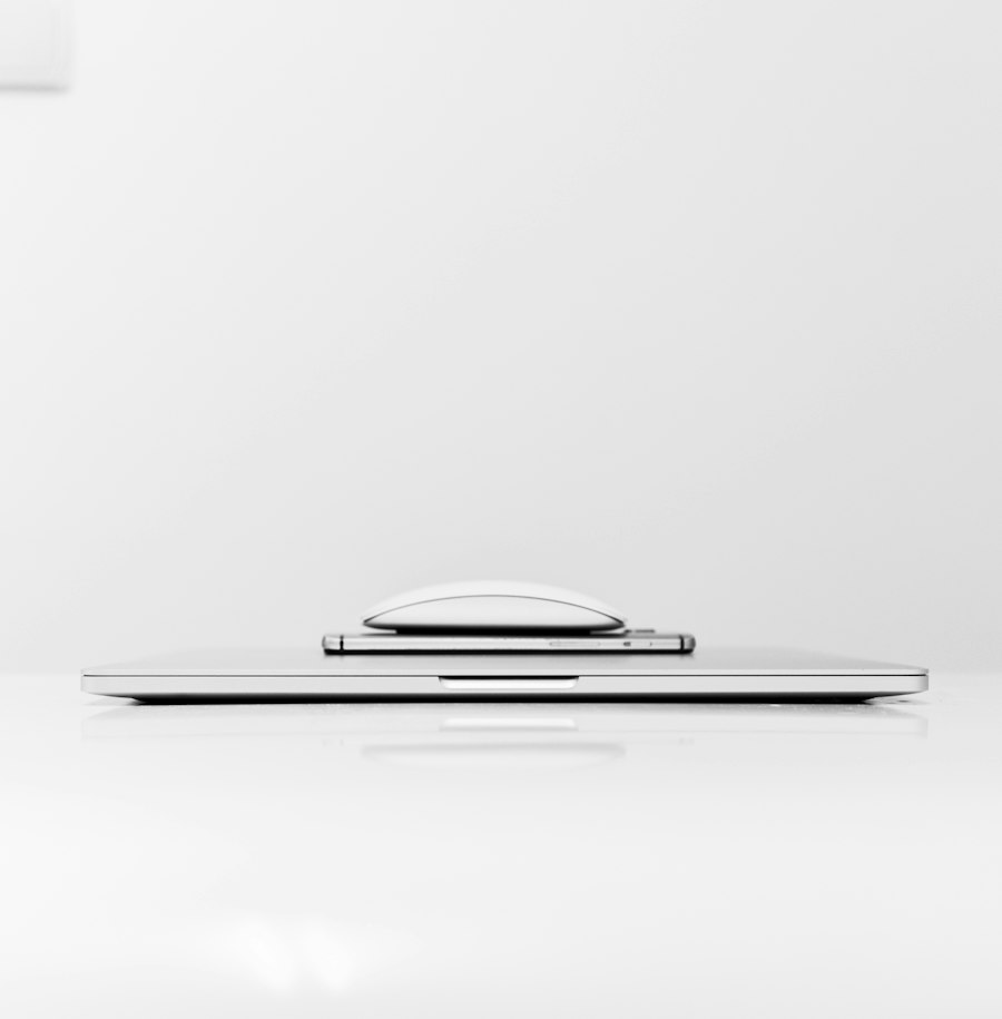 Laptop on a white desk