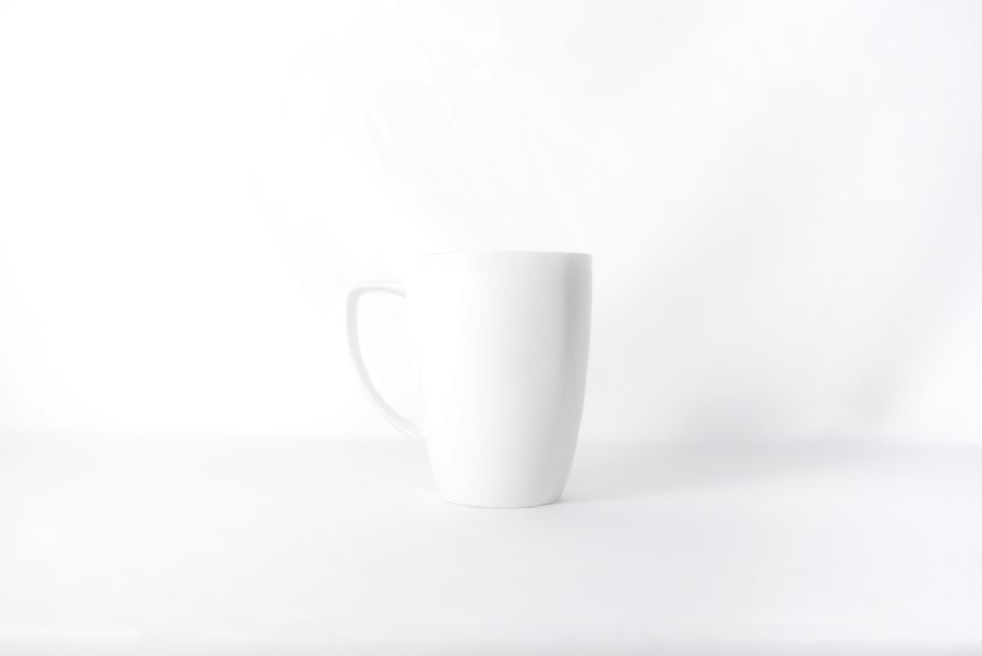 White mug on white