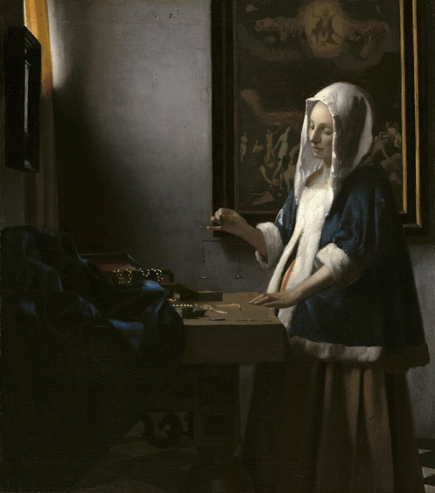 Johannes Vermeer, Woman Holding a Balance, c. 1664
